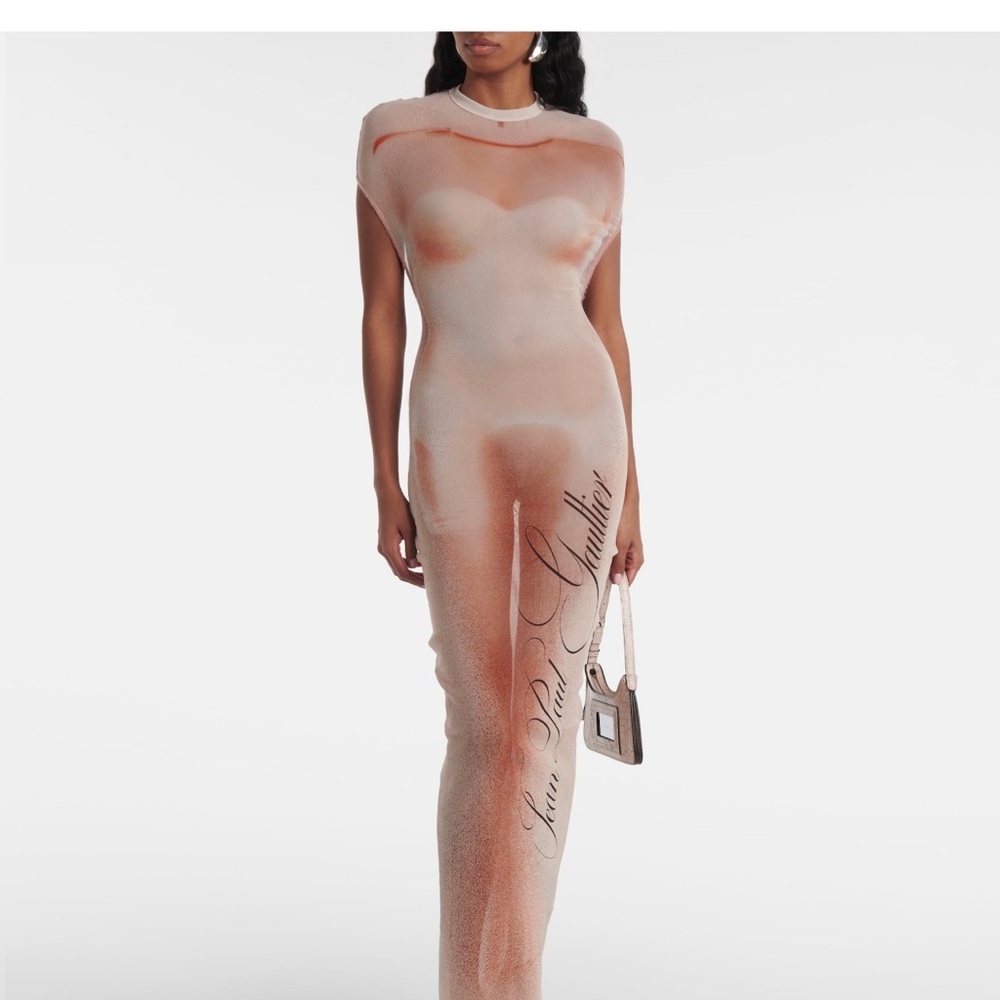 Jean Paul Gaultier Nude Maxi Sheer Dress